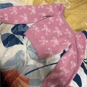 Willow & Wind Pink Sweater with Bow Design